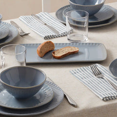 Artisanal Stripe Blue Hors d'Oeuvres Tray