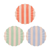 Stripey Assorted Bamboo Small Plates, Set of 6