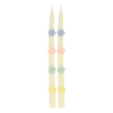 Pastel Flowers Taper Candles, Set of 2