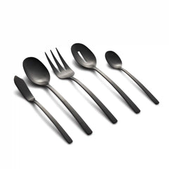 Beacon Black Satin 45-Piece Flatware Set