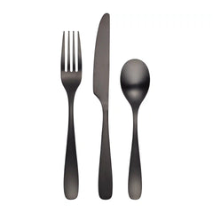 Eliana Black Satin 12-Piece Flatware Set