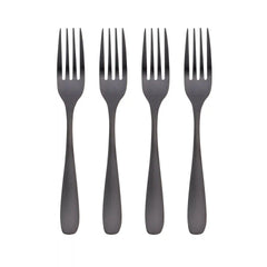 Eliana Black Satin Salad Forks, Set of 4