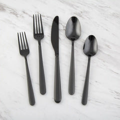 Quinn Black Sand Mirror 20-Piece Flatware Set