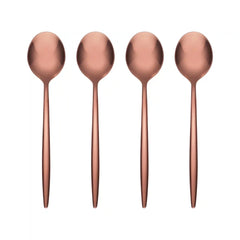 Gaze Copper Mirror Demitasse Spoons, Set of 4