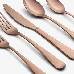 Rhiannon Copper Satin 20-Piece Flatware Set