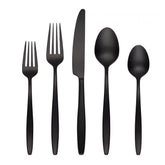 Nylah Black Satin 20-Piece Flatware Set