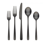 Rise Black Satin 20-Piece Flatware Set