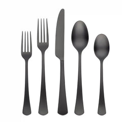 Morgan Black Satin 20-Piece Flatware Set