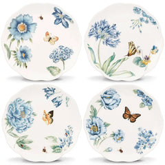 Butterfly Meadow Blue Dessert Plates, Set of 4