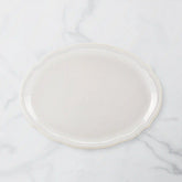 French Perle Bead White Oval Platter