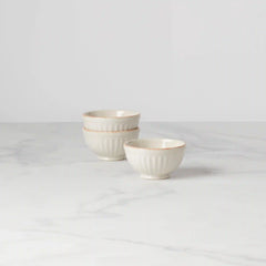 French Perle Groove White Mini 3-Piece Bowl Set