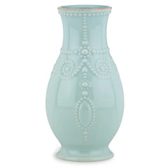 French Perle Ice Blue Fluted Vase
