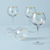 Holiday Gold Balloon Glasses, Set of 4