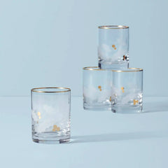 Holiday Gold Double Old-Fashioned Glasses, Set of 4