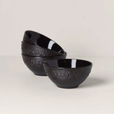 Chelse Muse Fleur Black All-Purpose Bowls, Set of 4