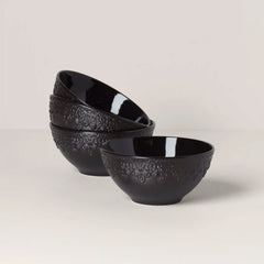 Chelse Muse Fleur Black All-Purpose Bowls, Set of 4