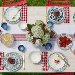 Blue Bay White Dinner Plates, Set of 4