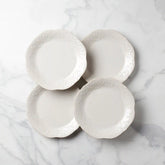 French Perle White Dinner Plates, Set of 4