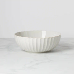 French Perle Scallop White Serving Bowl
