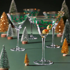 Holiday Martini Glasses, Set of 4