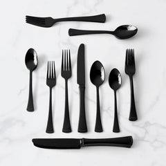 Portola Black Mirror 20-Piece Flatware Set