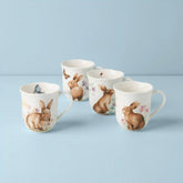 Butterfly Meadow Bunny Mugs, Set of 4