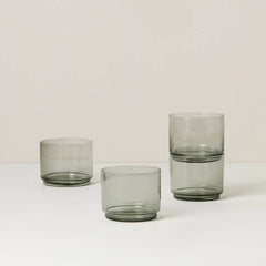 Tuscany Classics Stackable Smoke Short Glasses, Set of 4