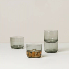 Tuscany Classics Stackable Smoke Short Glasses, Set of 4