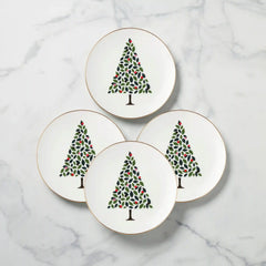 Evergreen Accent Plates, Set of 4