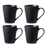 Ridge Black Mugs, Set of 4