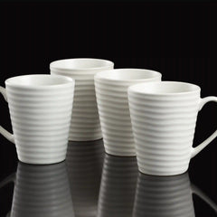 Ridge White Mugs, Set of 4