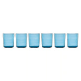 Stackable Blue Tall Glasses, Set of 6