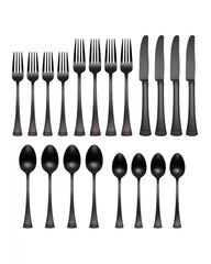 Portola Black Satin 20-Piece Flatware Set