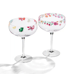 Floral Brights Coupe Glasses, Set of 2
