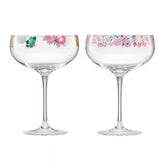Floral Brights Coupe Glasses, Set of 2