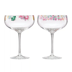 Floral Brights Coupe Glasses, Set of 2