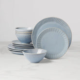 Artisanal Stripe Blue 12-Piece Dinnerware Set