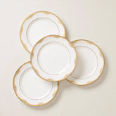 British Colonial Bamboo Dinner Plates, Set of 4