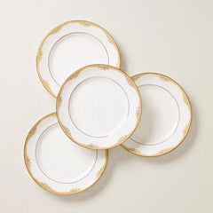 British Colonial Bamboo Dinner Plates, Set of 4