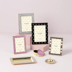 Sitting Pretty Silver Glitter 5x7 Photo Frame