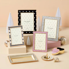 Sitting Pretty Silver Glitter 5x7 Photo Frame