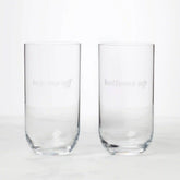 Bottoms Up & Top Me Off Highball Glasses, Set of 2