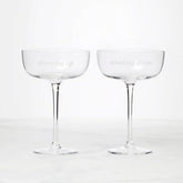 Winding Down & Cheering Up Coupe Glasses, Set of 2
