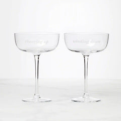 Winding Down & Cheering Up Coupe Glasses, Set of 2