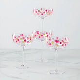 It's Raining Confetti Coupe Glasses, Set of 4