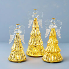 Radiant Light Lit Angel Figurines 3-Piece Set