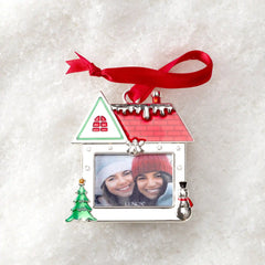 House Photo Frame Silverplate Ornament