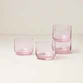 Tuscany Stackable Blush Short Glasses, Set of 4