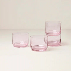Tuscany Stackable Blush Short Glasses, Set of 4