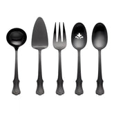 James Street Black Satin 5-Piece Hostess Set